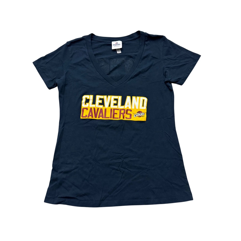 Majestic Cleveland Cavaliers LeBron James #23 V-Neck T-Shirt NBA Womens XL
